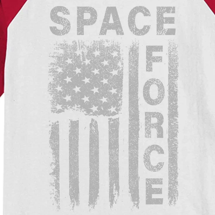 Space Force Grunge Flag Kids Colorblock Raglan Jersey