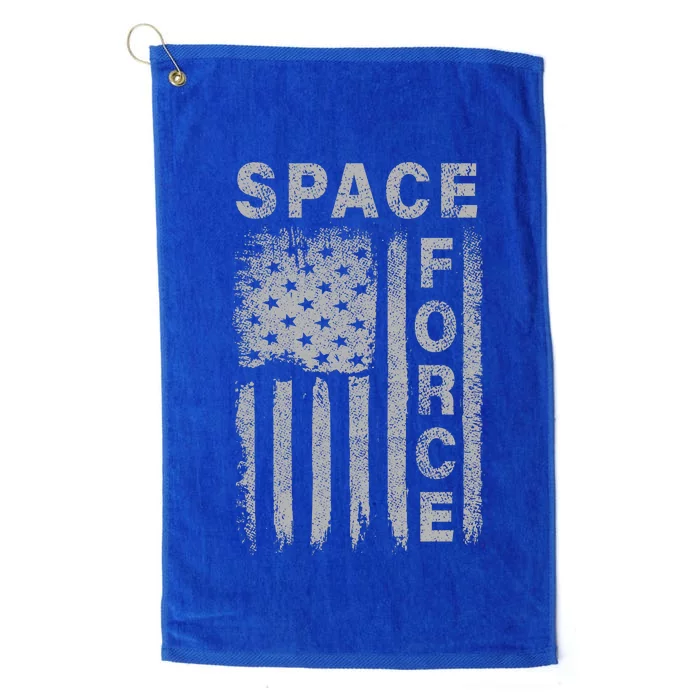 Space Force Grunge Flag Platinum Collection Golf Towel