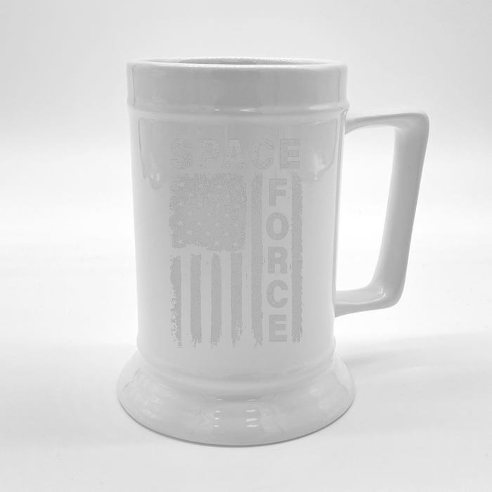 Space Force Grunge Flag Front & Back Beer Stein