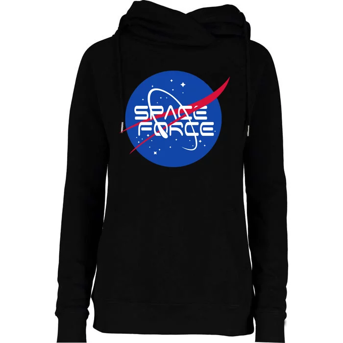 Space Force USA United States Logo Womens Funnel Neck Pullover Hood