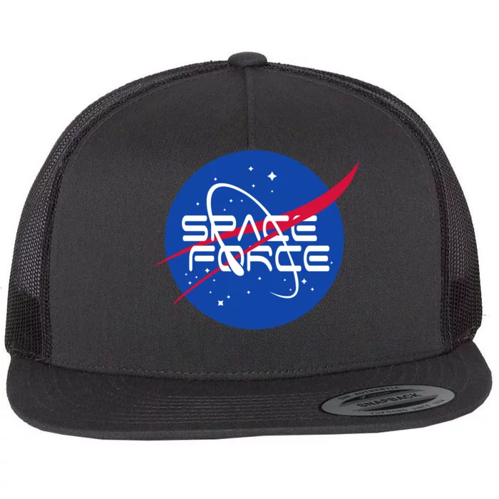 Space Force USA United States Logo Flat Bill Trucker Hat