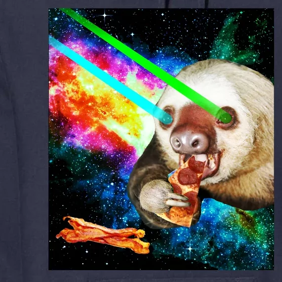 Space Hunger Dinner In Space Sloth Laser Pizza Premium Hoodie