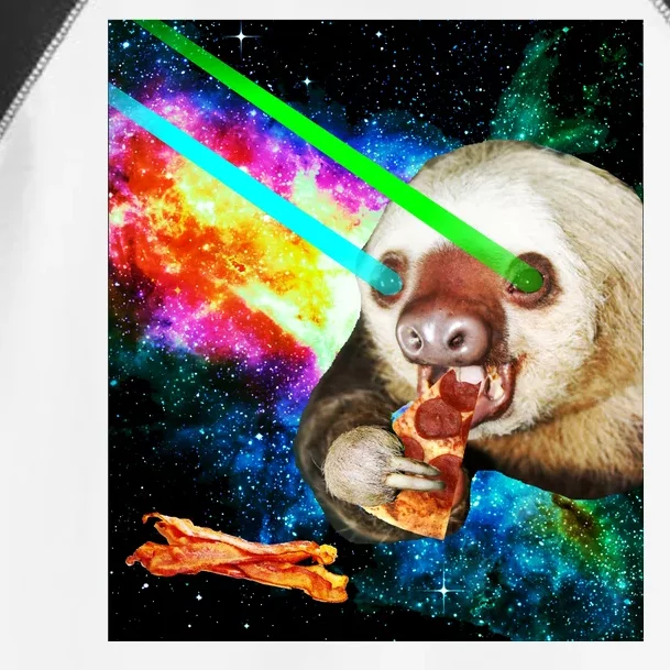 Space Hunger Dinner In Space Sloth Laser Pizza Toddler Fine Jersey T-Shirt