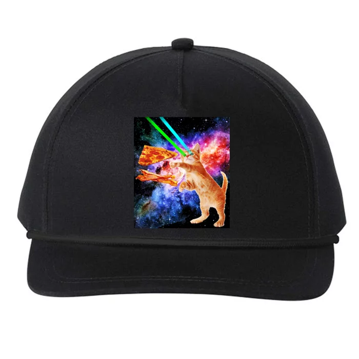 Space Hunger Flying Cat Pizza Bacon1 Snapback Five-Panel Rope Hat