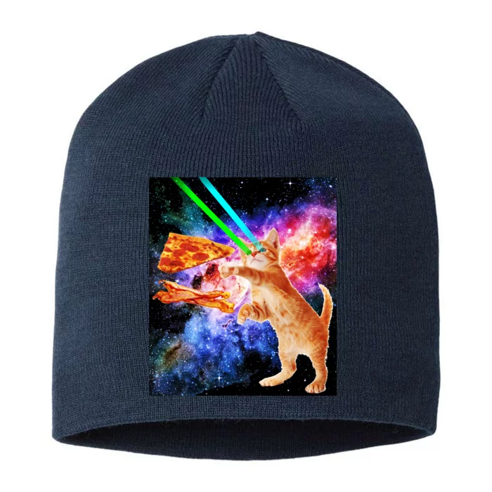 Space Hunger Flying Cat Pizza Bacon1 8 1/2in Sustainable Knit Beanie