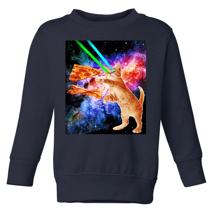 Space Hunger Flying Cat Pizza Bacon1 Toddler Sweatshirt