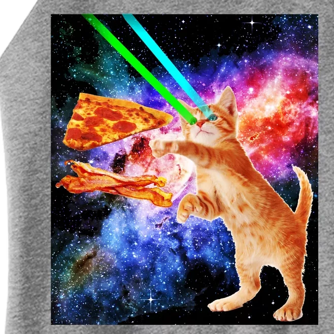 Space Hunger Flying Cat Pizza Bacon1 Women’s Perfect Tri Rocker Tank