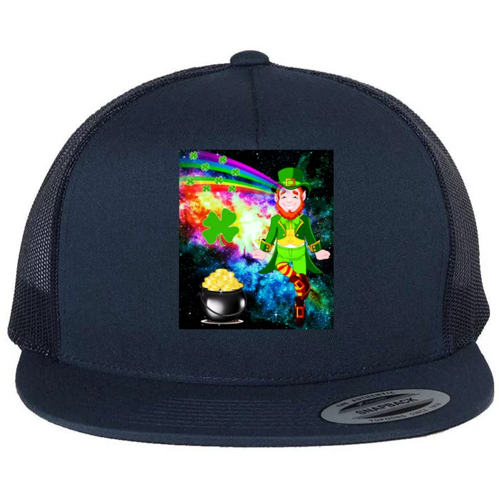 Space Hunger Irish in Space Rainbow Laser Flat Bill Trucker Hat