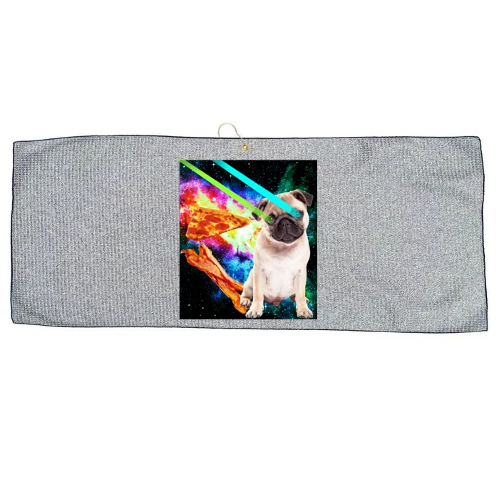 Space Hunger Pug Laser Pizza Bacon Large Microfiber Waffle Golf Towel