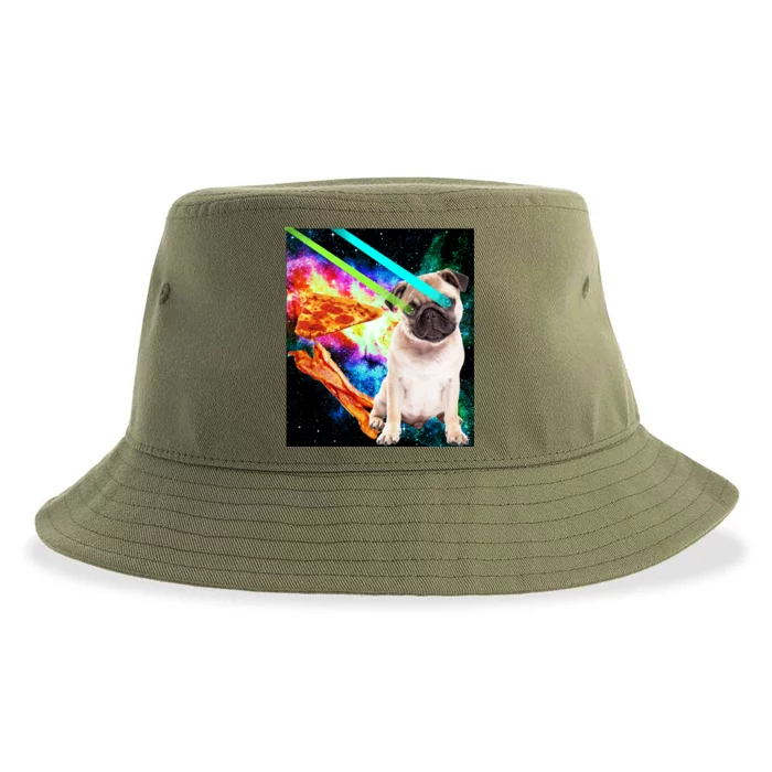 Space Hunger Pug Laser Pizza Bacon Sustainable Bucket Hat