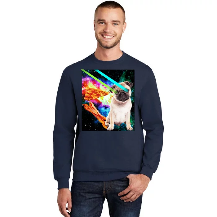 Space Hunger Pug Laser Pizza Bacon Tall Sweatshirt