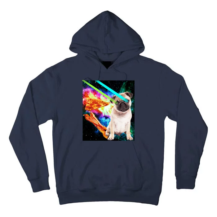 Space Hunger Pug Laser Pizza Bacon Tall Hoodie