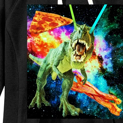 Space Hunger Wars T-Rex Pizza Bacon Women's Fleece Hoodie