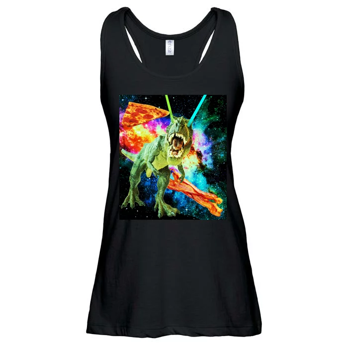 Space Hunger Wars T-Rex Pizza Bacon Ladies Essential Flowy Tank