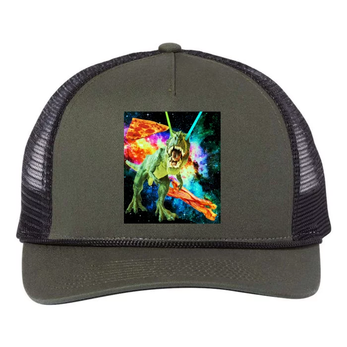 Space Hunger Wars T-Rex Pizza Bacon Retro Rope Trucker Hat Cap