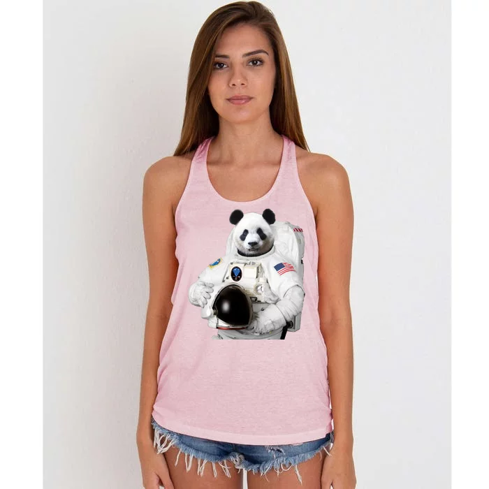 Space Panda USA Astronaut Women's Knotted Racerback Tank