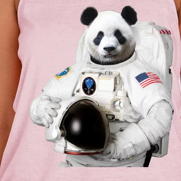 Space Panda USA Astronaut Women's Knotted Racerback Tank