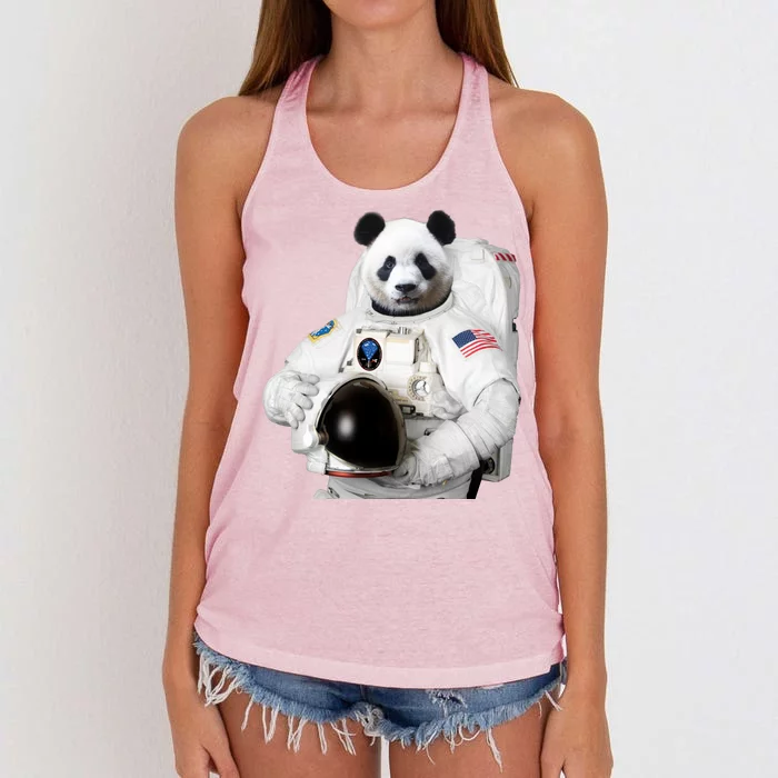 Space Panda USA Astronaut Women's Knotted Racerback Tank