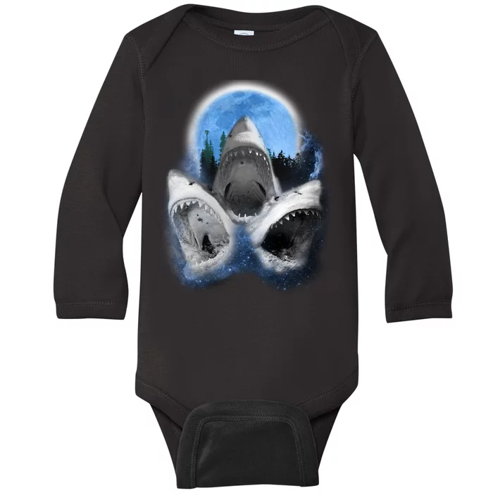 Space Sharks Universe Trio Baby Long Sleeve Bodysuit