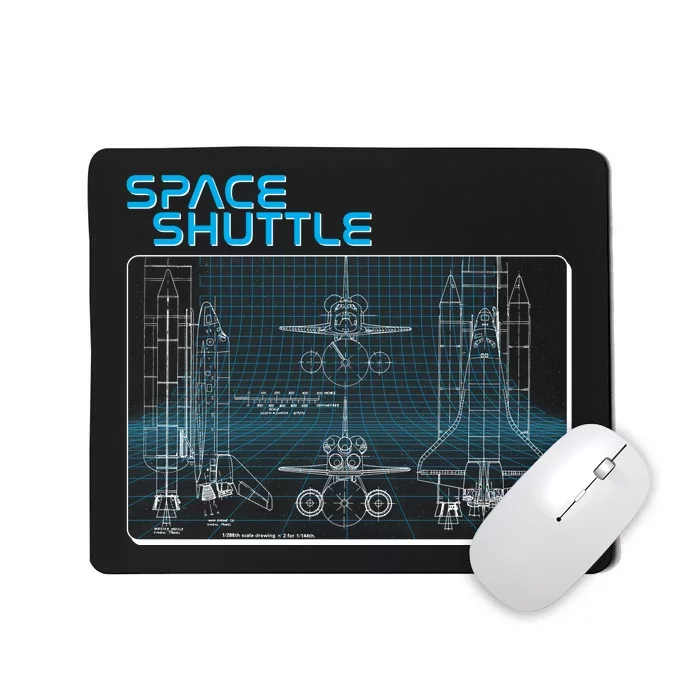 Space Shuttle Diagram Blueprint Mousepad