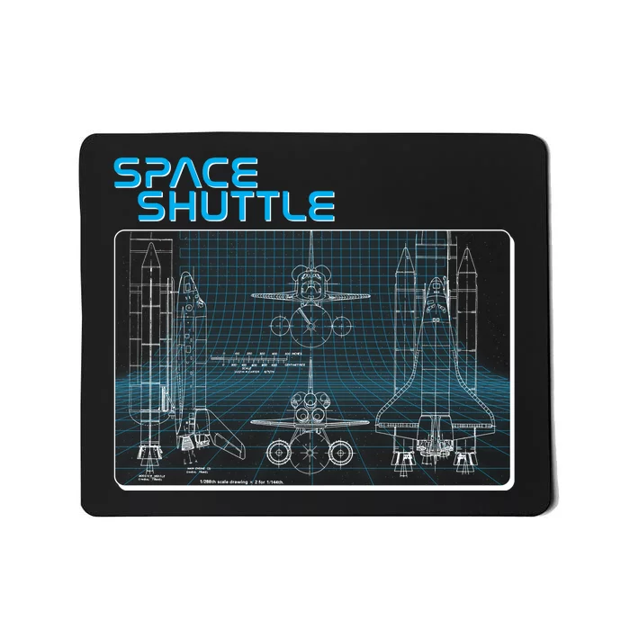 Space Shuttle Diagram Blueprint Mousepad