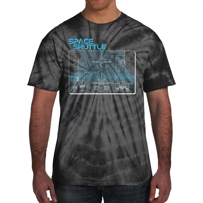 Space Shuttle Diagram Blueprint Tie-Dye T-Shirt