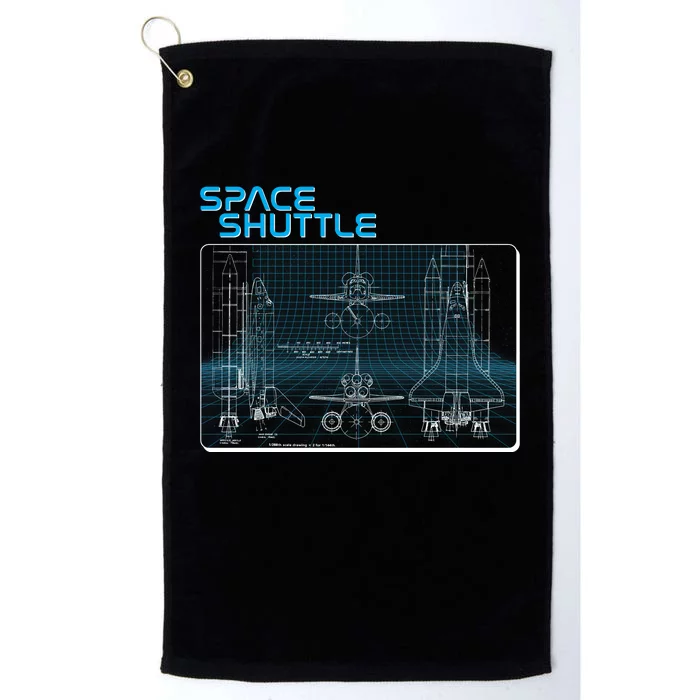 Space Shuttle Diagram Blueprint Platinum Collection Golf Towel