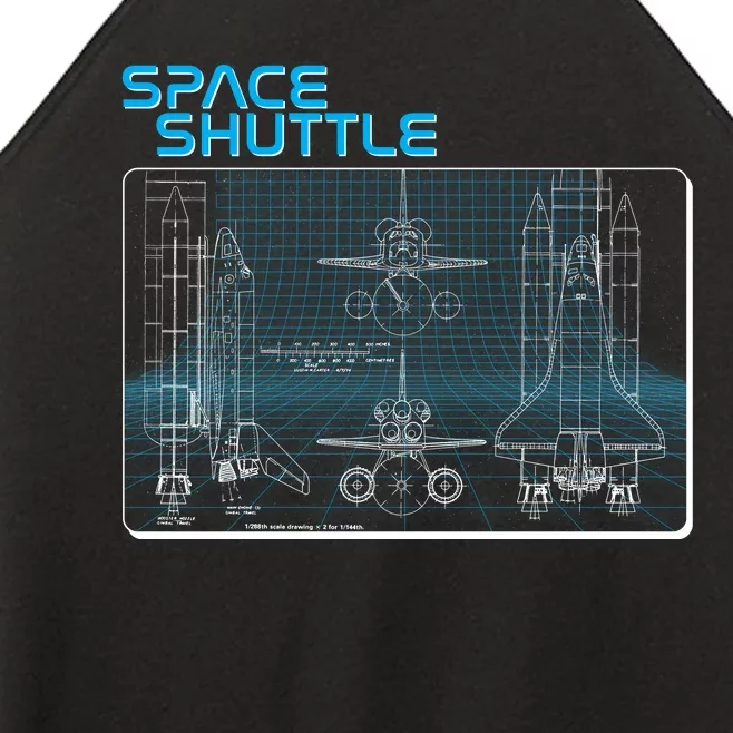 Space Shuttle Diagram Blueprint Women’s Perfect Tri Rocker Tank