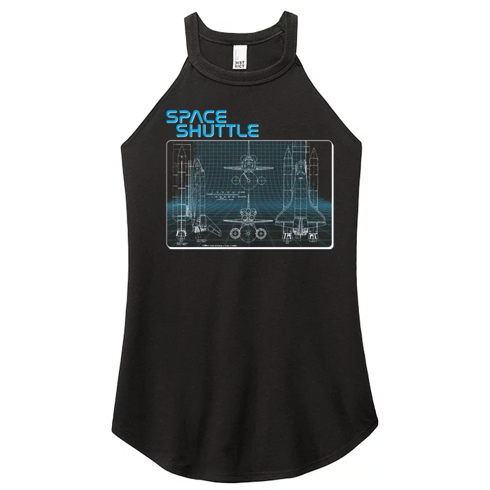 Space Shuttle Diagram Blueprint Women’s Perfect Tri Rocker Tank