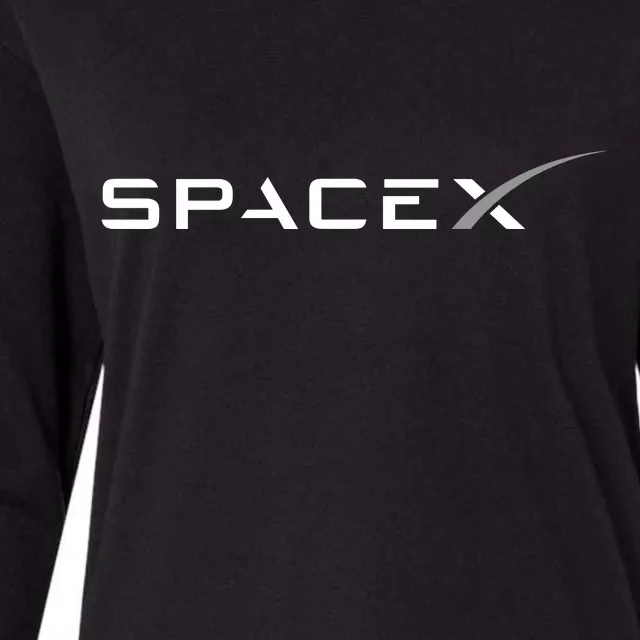 Space X Logo Womens Cotton Relaxed Long Sleeve T-Shirt