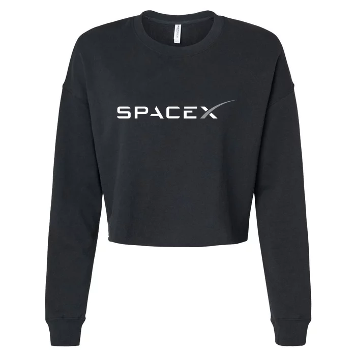 Space X Logo Cropped Pullover Crew