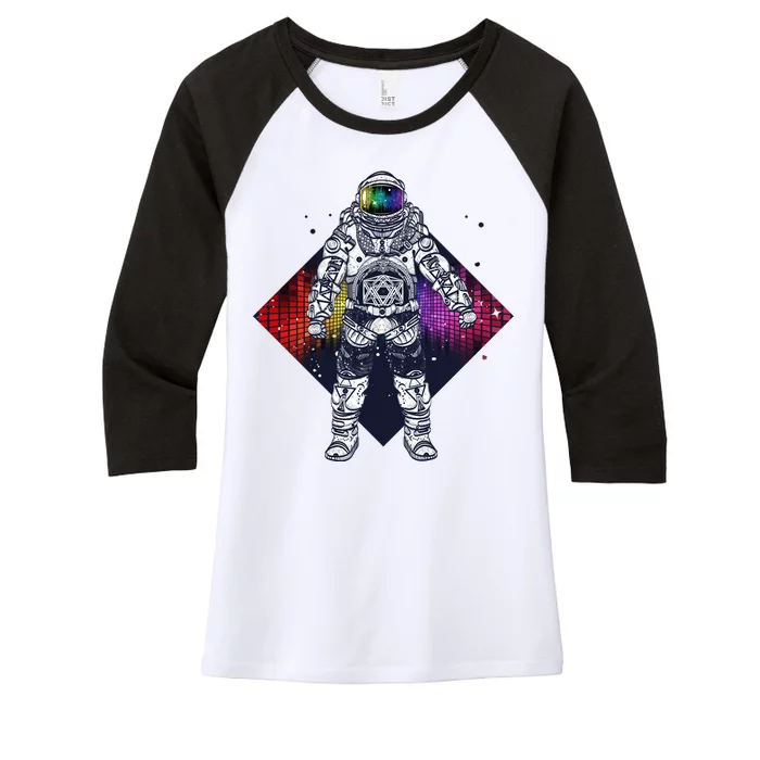 Spaceman Levels Women's Tri-Blend 3/4-Sleeve Raglan Shirt