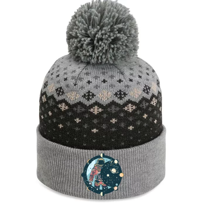 Spaceman Moon Cycle The Baniff Cuffed Pom Beanie