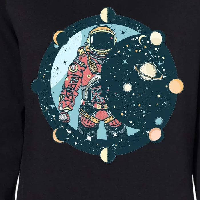 Spaceman Moon Cycle Womens California Wash Sweatshirt