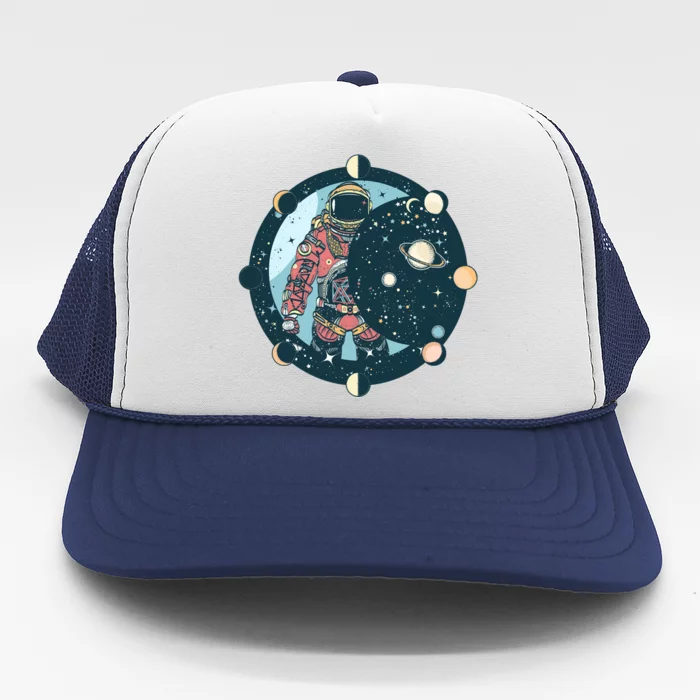 Spaceman Moon Cycle Trucker Hat