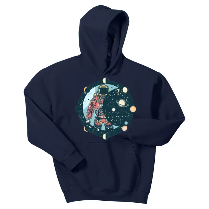 Spaceman Moon Cycle Kids Hoodie