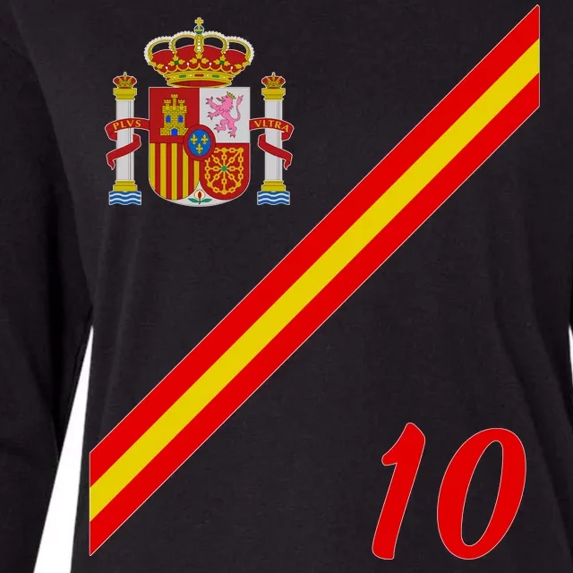 Spain Soccer Jersey Espana Barcelona Madrid Womens Cotton Relaxed Long Sleeve T-Shirt