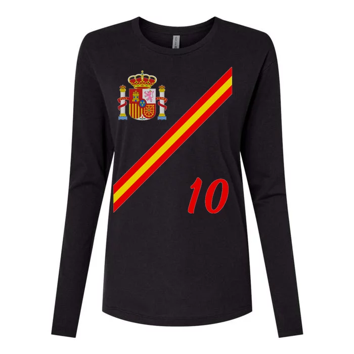 Spain Soccer Jersey Espana Barcelona Madrid Womens Cotton Relaxed Long Sleeve T-Shirt