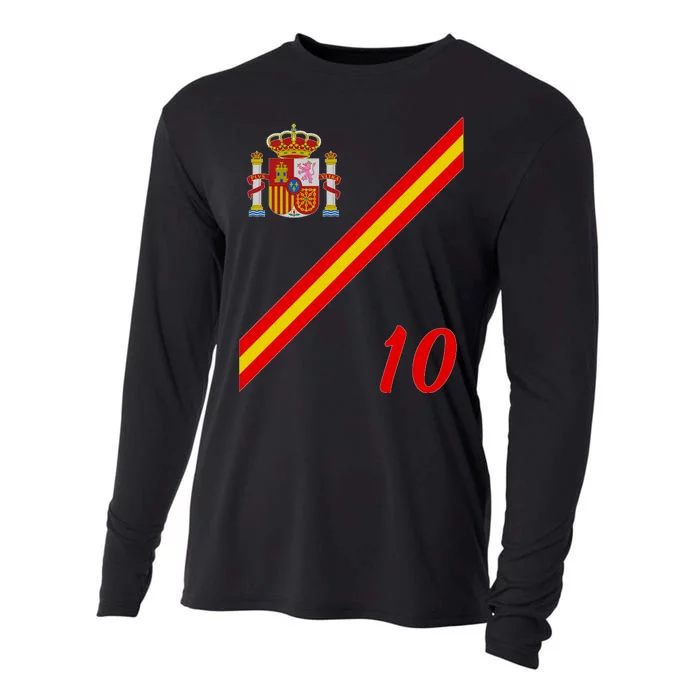 Spain Soccer Jersey Espana Barcelona Madrid Cooling Performance Long Sleeve Crew