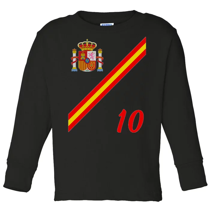 Spain Soccer Jersey Espana Barcelona Madrid Toddler Long Sleeve Shirt