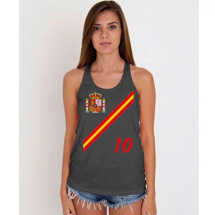 Spain Soccer Jersey Espana Barcelona Madrid Women's Knotted Racerback Tank