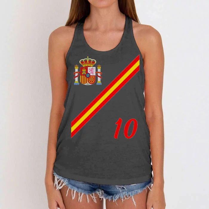 Spain Soccer Jersey Espana Barcelona Madrid Women's Knotted Racerback Tank