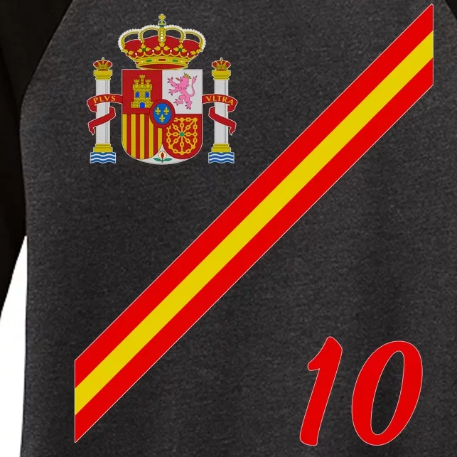 Spain Soccer Jersey Espana Barcelona Madrid Women's Tri-Blend 3/4-Sleeve Raglan Shirt