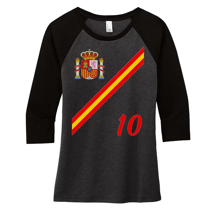 Spain Soccer Jersey Espana Barcelona Madrid Women's Tri-Blend 3/4-Sleeve Raglan Shirt