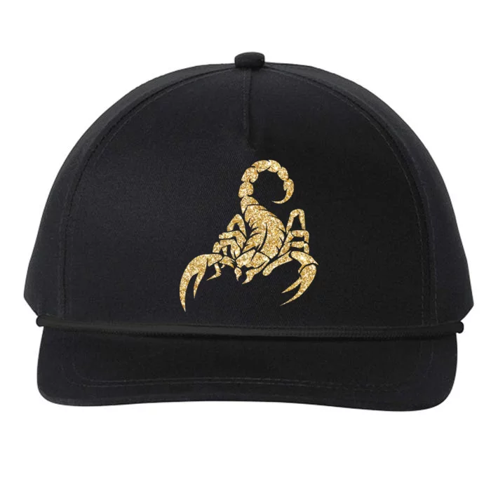 Sparkly Scorpion Snapback Five-Panel Rope Hat