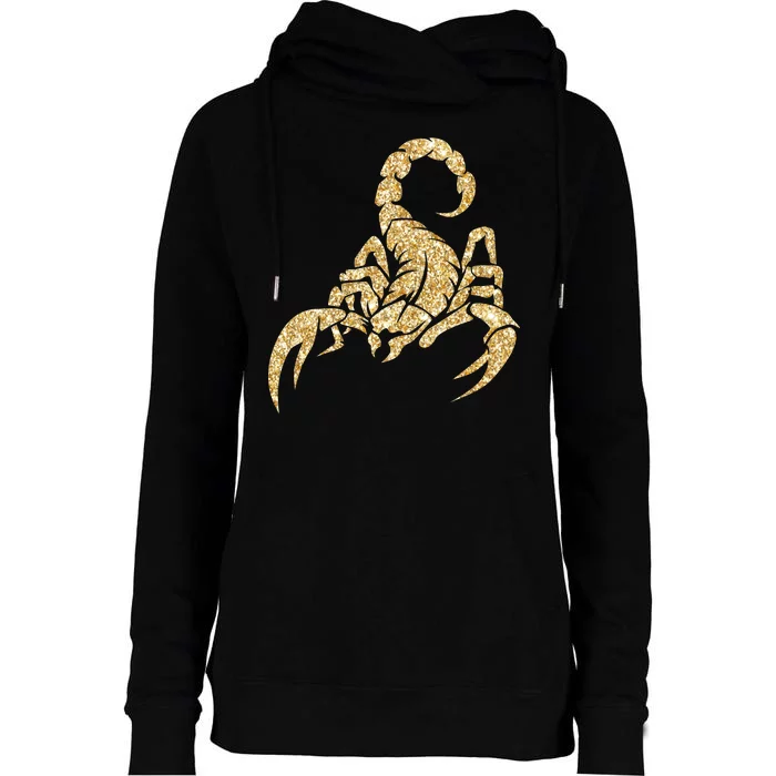 Sparkly Scorpion Womens Funnel Neck Pullover Hood