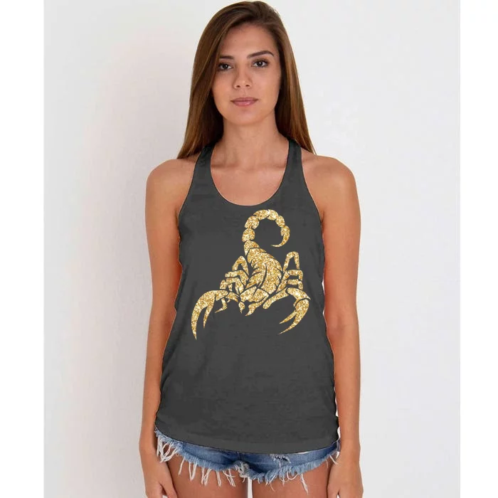 Sparkly Scorpion Women's Knotted Racerback Tank