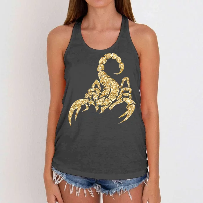 Sparkly Scorpion Women's Knotted Racerback Tank