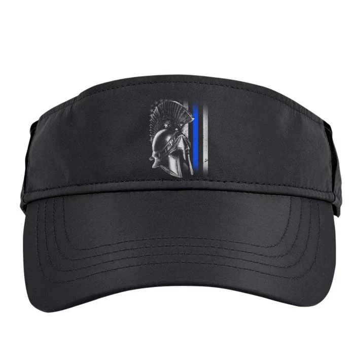 Spartan Police Blue Thin Line Flag Adult Drive Performance Visor