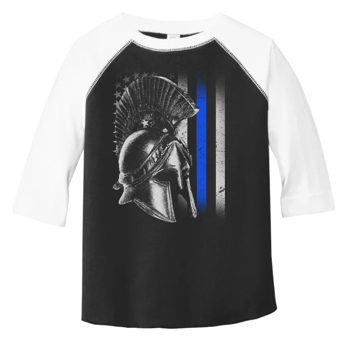 Spartan Police Blue Thin Line Flag Toddler Fine Jersey T-Shirt